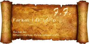 Farkas Fülöp névjegykártya